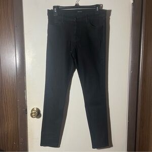 J Brand Fearless Super Skinny Size 30 Mid Rise Black Coated Womens Jeans